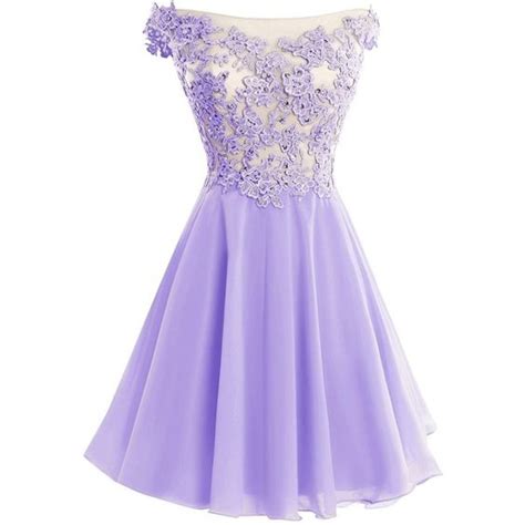 Cute Lavender Lace And Chiffon Short Party Dresses Purple Homecoming