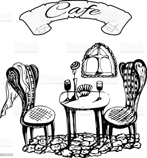 Cafe In Italy Paris Black And White French Cafe Restaurant Stock