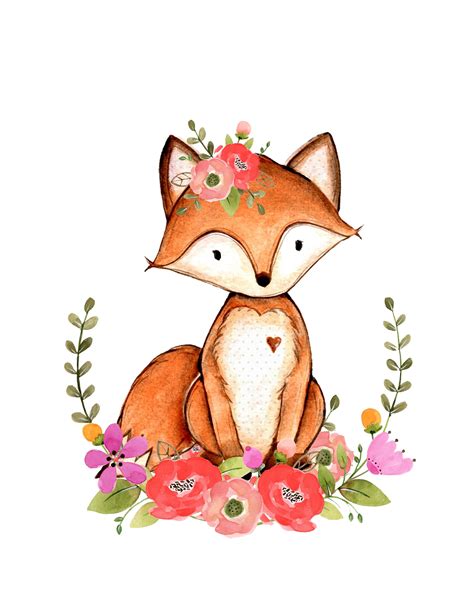 38 Cute Watercolor Fox Clipart Info