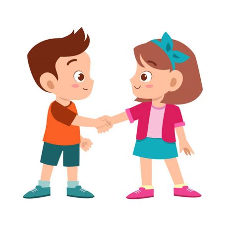 Kids Shaking Hands Illustrations Royalty Free Vector Graphics And Clip
