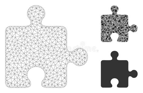 Puzzle Plugin Vector Mesh Wire Frame Model And Triangle Mosaic Icon