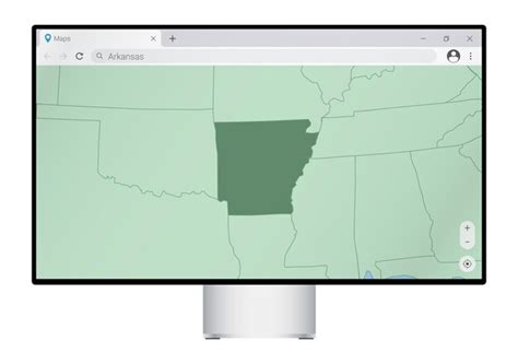 Premium Vector Computer Monitor With Map Of Arkansas In Browser