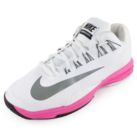 Women S Lunar Ballistec Tennis Shoes White And Red Violet