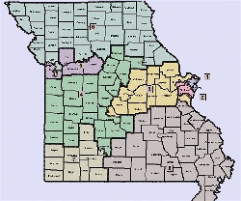 Missouri State Senate District Map Printable Map