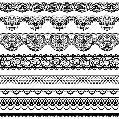 Set Of Black Lace Borders By Prikhnenko Graphicriver