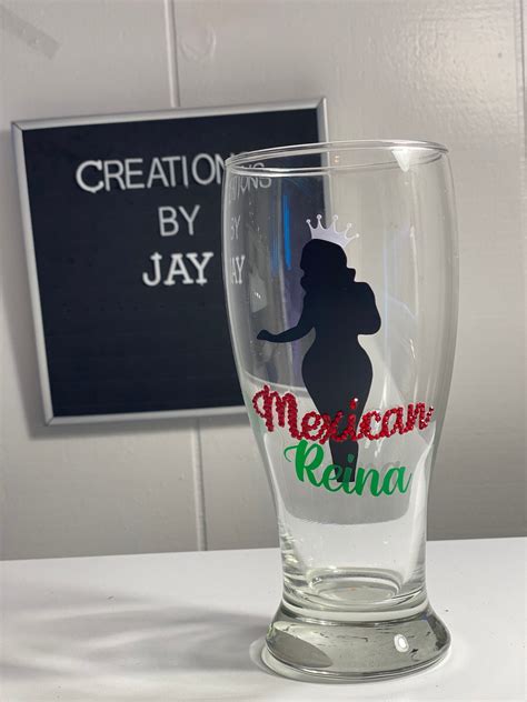 Mexican Reina Beer Glass Mexican Queen Glass Latina Glass Etsy España