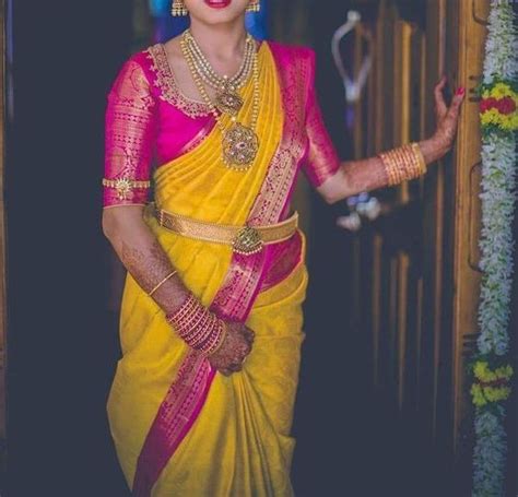 25 Yellow Wedding Saree Ideas And Inspirations • Keep Me Stylish Indian Saree Blouses Designs