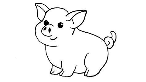 How To Draw A Pig For Kids In English How To Draw Animals For Kids