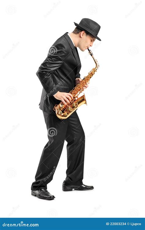 Young Man Playing On Saxophone Stock Images Image 22003234