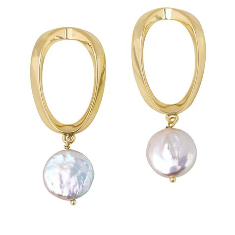 Connie Craig Carroll Jewelry Gemma Cultured Coin Pearl Drop Earrings 20818594 Hsn