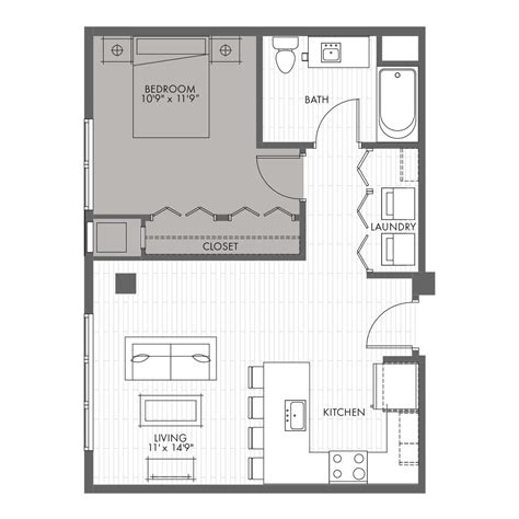 One Bedroom Apartment Floor Plans With Dimensions