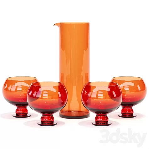 3dskymodel Free Download Hkliving Funky Orange Glassware Set 3dskymodel