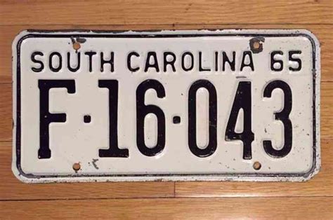 1965 South Carolina License Plate All Original