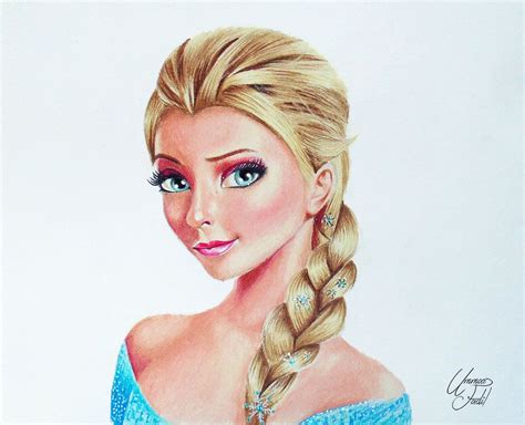 Elsa From The Movie Frozen Colored Pencils By F A D I L On Deviantart