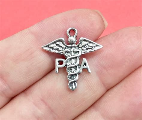 10 Charms Physician Assistant Pa Caduceus Charms 20x20mm Etsy