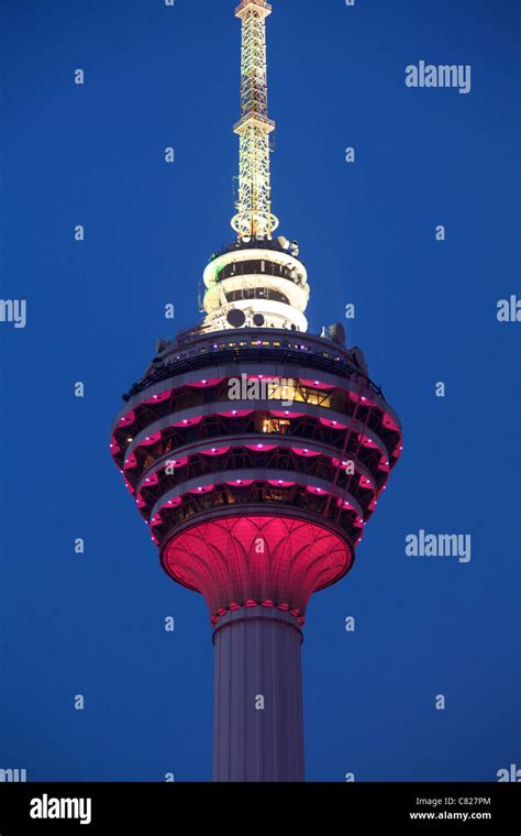 Kl Tower At Night Kuala Lumpur Malaysia Stock Photo Alamy