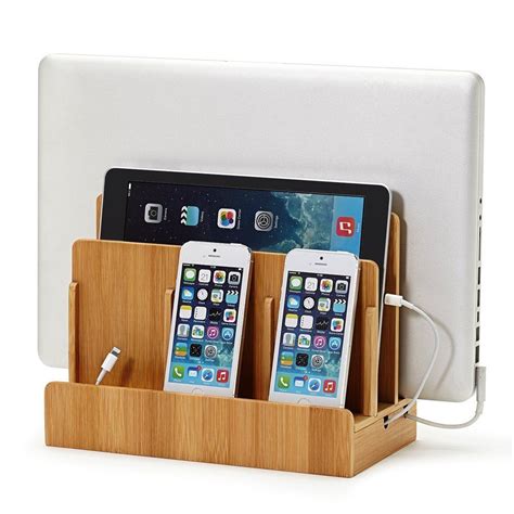 Bamboo Multi Device Charging Station And Dock Keep Your Smartphone