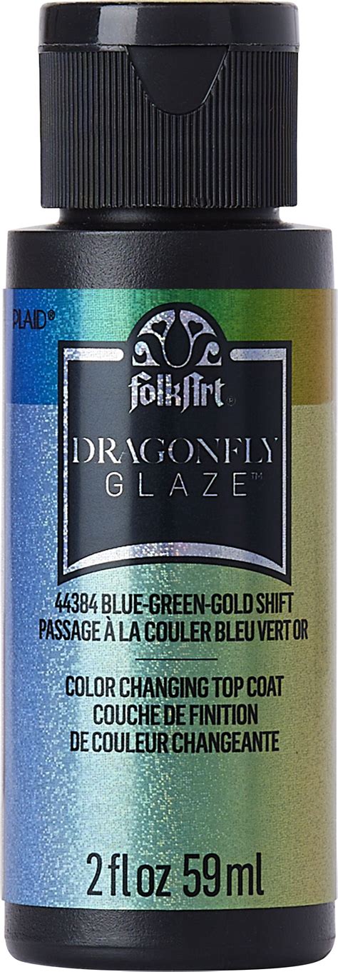 Folkart Dragonfly Glaze Acrylic Paint Gloss Finish Blue Green Gold 2