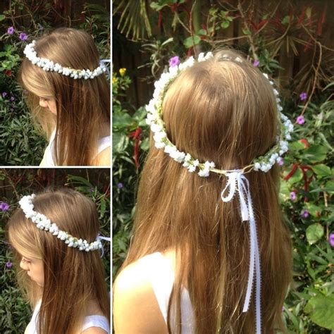 Baby Breath Flower Crownbaby Breath Haloflower Girl Crown Wedding