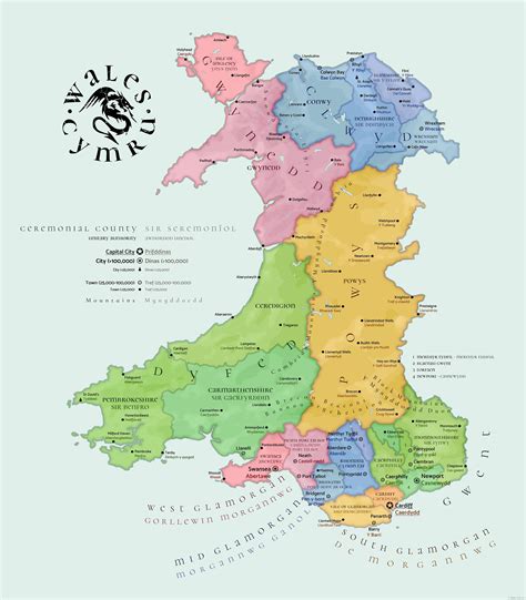 With interactive wales map, view regional highways maps, road situations, transportation, lodging on wales map, you can view all states, regions, cities, towns, districts, avenues, streets and popular. Beautiful Map of Wales in English and Welsh Cymraeg | Etsy