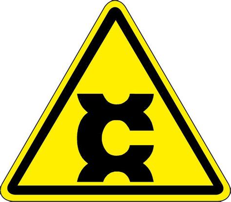 These symbols are typically black symbols on yellow backgrounds, a contrast typically associated with danger even in nature, a phenomenon known as aposematism. Carcinogen Hazard (ISO Triangle Hazard Symbol)