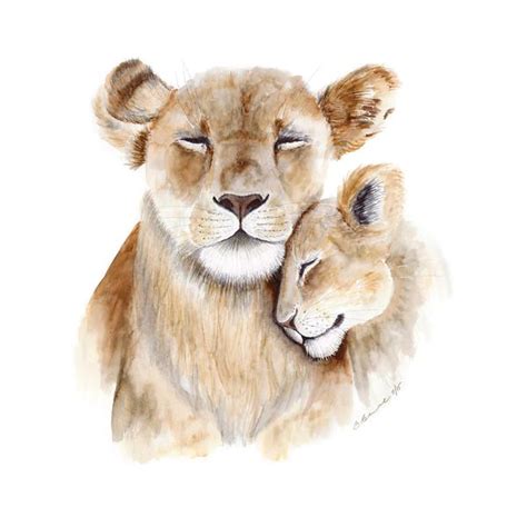 Mom And Baby Lion Nursery Art Tiny Toes Design