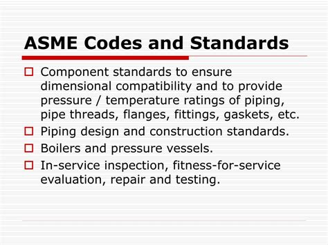 Ppt Asme Codes And Standards Powerpoint Presentation Free Download