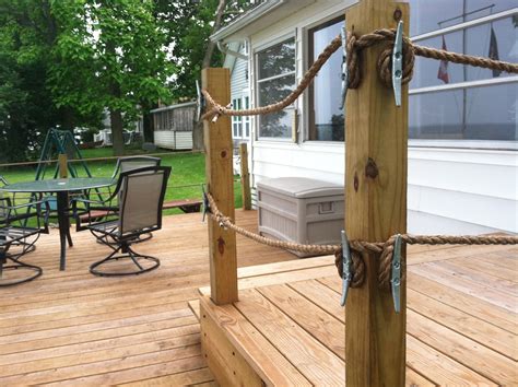 Looks Like A Dock Not A Deck Use Dock Cleats And Rope Outdoor Handrail Railings Outdoor