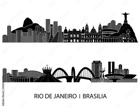 Vetor De Rio De Janeiro Skyline Detailed Silhouette Vector