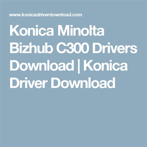 Download the latest drivers and utilities for your device. Konica Minolta Bizhub C300 Drivers Download | Konica ...