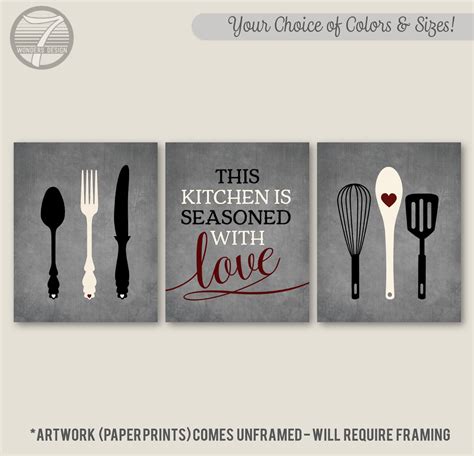 Kitchen Wall Art This Kitchen Is Seasoned With Love Quote Etsy