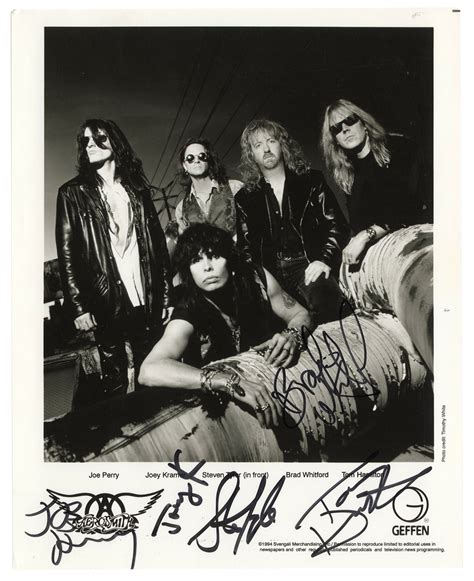 Lot Detail Aerosmith Publicity Still Signed By Members Of Aerosmith