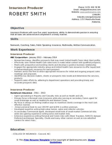 We did not find results for: Insurance Producer Resume Samples | QwikResume