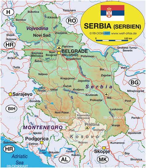 Karte Von Serbien Land Staat Welt Atlasde