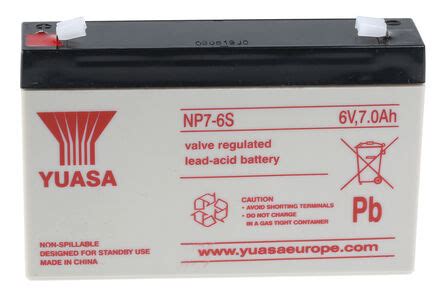 Nh 6v 7ah valve regulated sealed lead acid rechargeable battery, ups. NP7-6RS | Yuasa Lead Acid Battery 6V, 7Ah | Yuasa