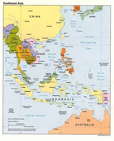 Laos, cambodia, singapore, myanmar, vietnam, and thailand. Southeast Asia Political Map 1992 - Full size | Gifex