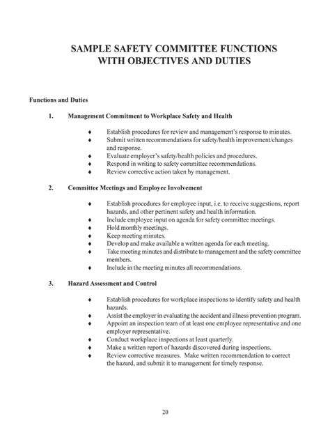 Safety Committee Agenda Template