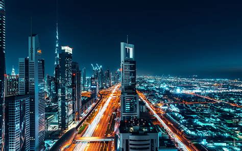 3840x2400 Dubai City Buildings Cityscape Night Ultra 1610