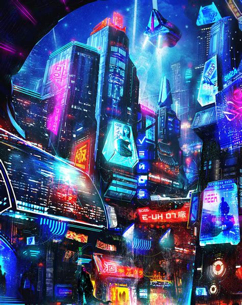 The Neon The Cyber City Zhan Art Cyberpunk