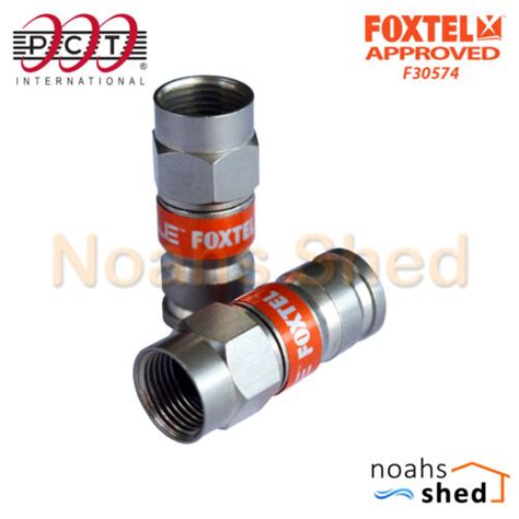 Pct Rg6 Coax Cable Compression Connector F Type Foxtel Approved Pct