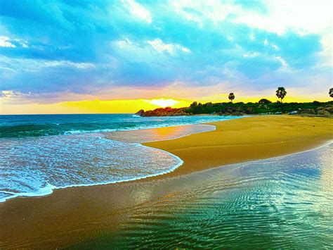 Brown Sand Sri Lanka Nature Beach Waves Hd Wallpaper Wallpaper Flare