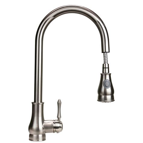 Easy to shuffle between hot and cold water. Dyconn Faucet Coral Single Handle Pull-Out Kitchen Faucet ...