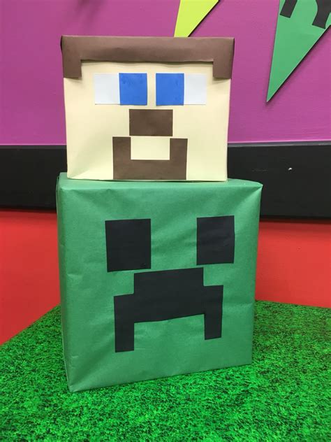 A few weeks back my fss (future stepson) celebrated his 10th birthday. DIY Minecraft Party decorations. Steve. Creeper ...