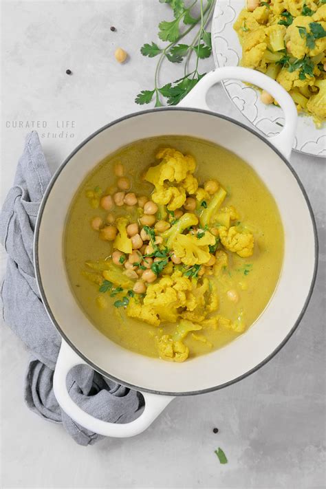 Easy Cauliflower Chickpea Curry Curated Life Studio