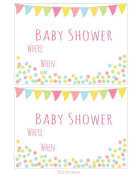 Our baby shower printables are free, and there are a variety of designs and fonts to choose from. Free Printable Baby Shower Invitation - Easy Peasy and Fun