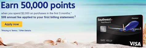 Use earned miles at any airline, anytime. Southwest Rapid Rewards Premier Credit Card Bonus - Bank ...