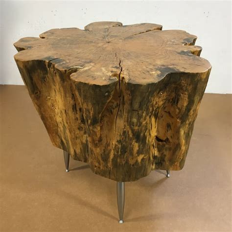 Tree Stump Side Table Green Clean Designs Kansas City