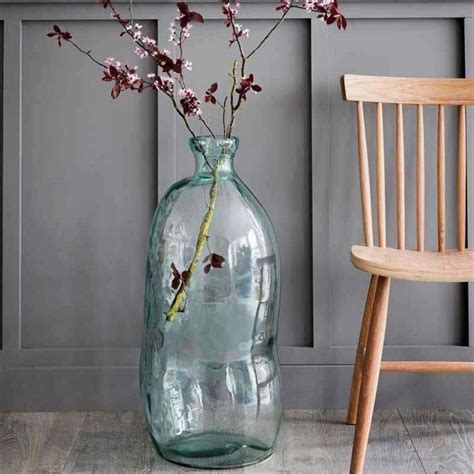 Recycled Clear Tall Bubble Glass Vase Duck Barn Interiors Floor