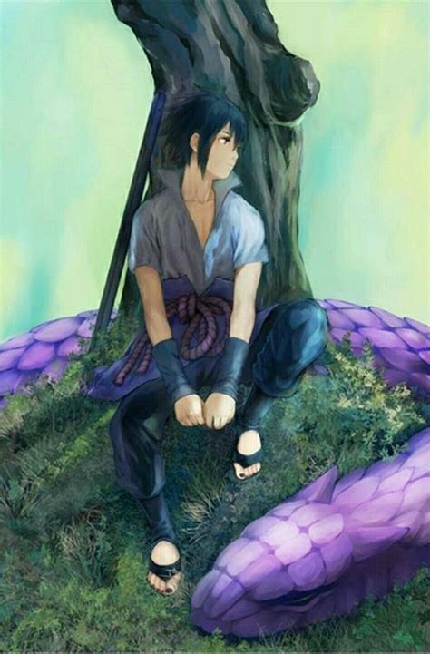 Uchiha Sasuke Snake Tree Sleeping Naruto