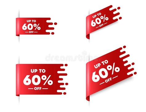Up To 60 Percent Off Sale Discount Offer Price Sign Vector Stock